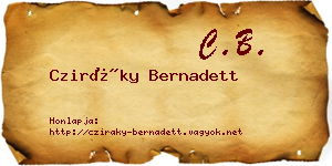 Cziráky Bernadett névjegykártya