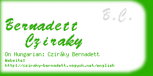 bernadett cziraky business card