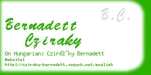 bernadett cziraky business card